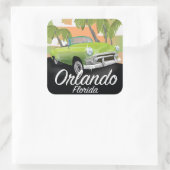 Orlando Florida vintage reisposter Vierkante Sticker (Tas)