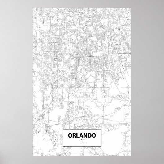 Orlando, Florida (zwart op wit) Poster (Voorkant)