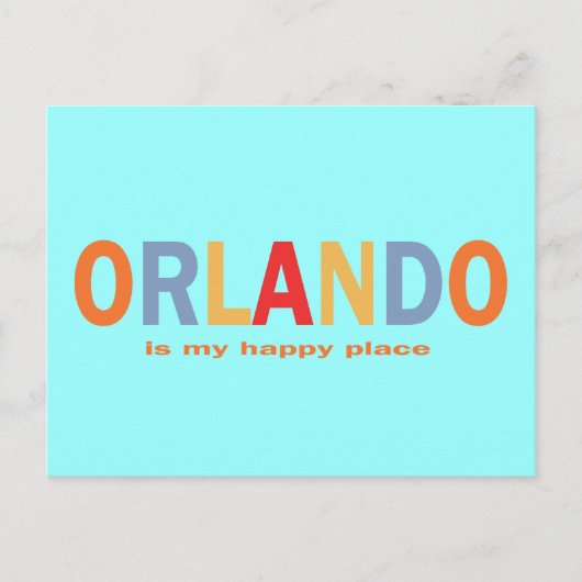 Orlando is mijn Happy Place Typografie Briefkaart (Voorkant)