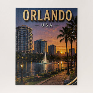 Orlando Lake Eola en downtown skyline Legpuzzel