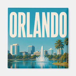 Orlando Lake Eola en downtown skyline Magneet