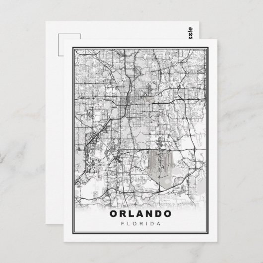 Orlando Map Briefkaart (Voorkant / Achterkant)
