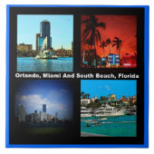 Orlando, Miami, South Beach Collage Tegeltje (Voorkant)