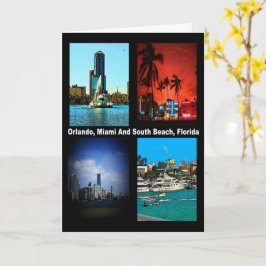 Orlando Miami South Beach Florida Collage Birthday Kaart