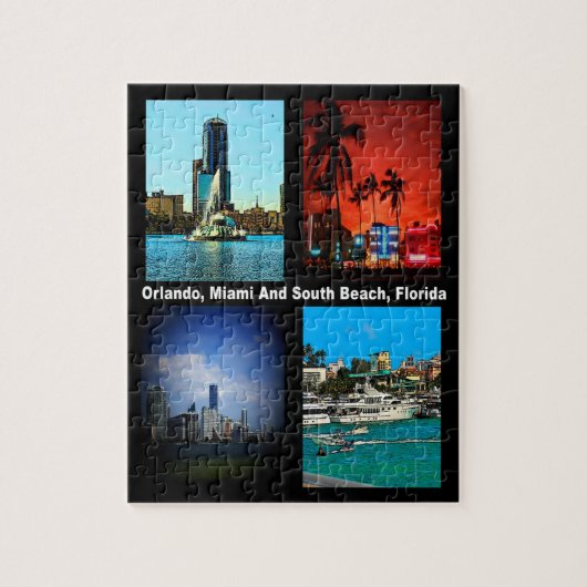 Orlando, Miami, South Beach Florida Collage Puzzel (Verticaal)