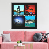 Orlando, Miami, Zuid-Beach Collage Canvas Afdruk (Insitu (Woonkamer))