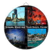 Orlando, Miami, Zuid-Beach Collage Dartbord (Voorkant)