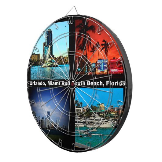 Orlando, Miami, Zuid-Beach Collage Dartbord (Voorkant Rechts)