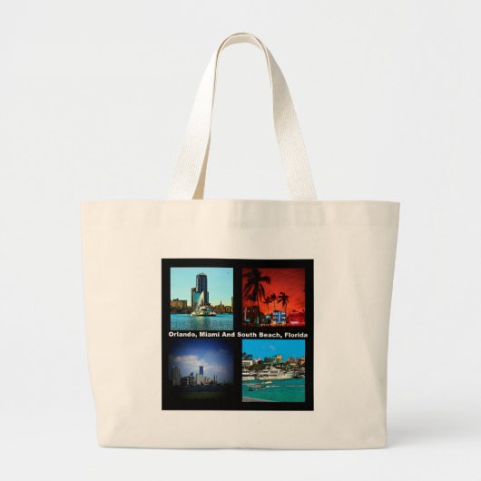 Orlando, Miami, Zuid-Beach Collage Grote Tote Bag (Voorkant)