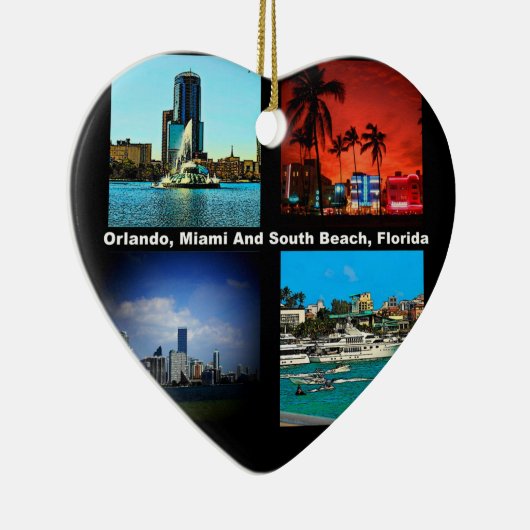 Orlando, Miami, Zuid-Beach Collage Keramisch Ornament (Rechts)