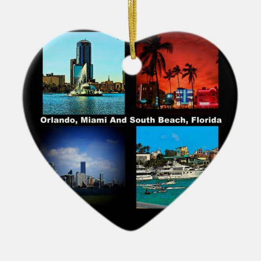 Orlando, Miami, Zuid-Beach Collage Keramisch Ornament (Voorkant)