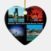 Orlando, Miami, Zuid-Beach Collage Keramisch Ornament (Achterkant)