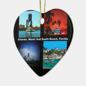 Orlando, Miami, Zuid-Beach Collage Keramisch Ornament (Links)