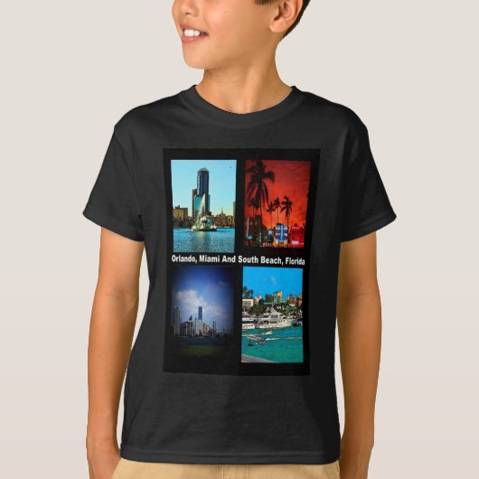 Orlando, Miami, Zuid-Beach Collage T-shirt (Voorkant)