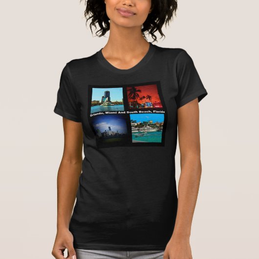Orlando, Miami, Zuid-Beach Collage T-shirt (Voorkant)
