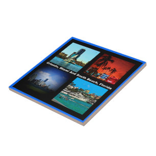 Orlando, Miami, Zuid-Beach Collage Tegeltje