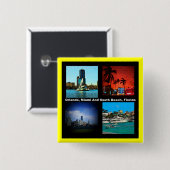 Orlando, Miami, Zuid-Beach Collage Vierkante Button 5,1 Cm (Voorkant /achterkant)