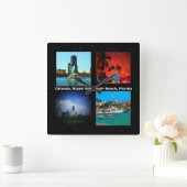 Orlando, Miami, Zuid-Beach Collage Vierkante Klok (Huis)