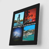 Orlando, Miami, Zuid-Beach Collage Vierkante Klok (Hoek)