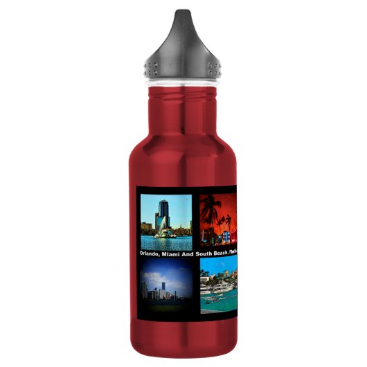 Orlando, Miami, Zuid-Beach Collage Waterfles (Links)