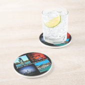 Orlando, Miami, Zuid-Beach Collage Zandsteen Onderzetter (Zijkant)