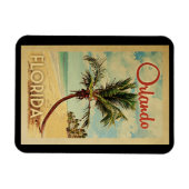 Orlando Palm Tree Vintage Travel Magneet (Horizontaal)