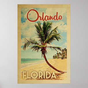 Orlando Palm Tree Vintage Travel Poster