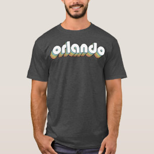 Orlando Retro Rainbow Typografie Vervaagd Stijl T-shirt