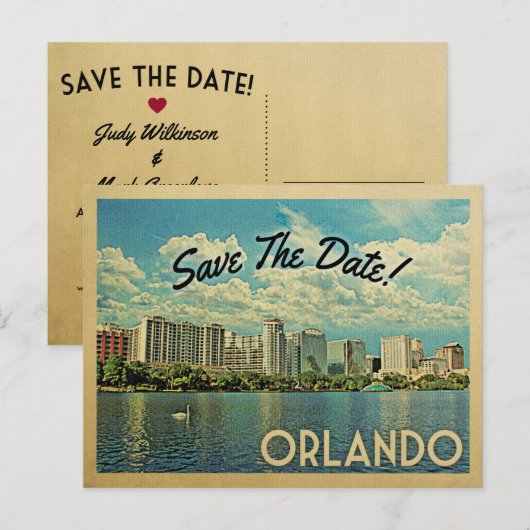 Orlando Save the Date Florida Aankondigingskaart (Voorkant / Achterkant)