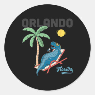 Orlando Shirts Kids Florida Dinosaur T-rex Familie Ronde Sticker