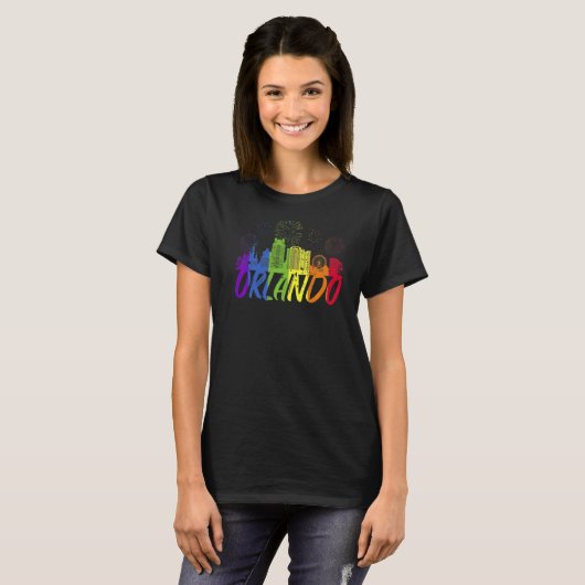 Orlando Skyline Pride Parade Orlando T-shirt (Voorkant volledig)