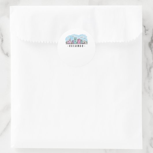 Orlando Skyline Ronde Sticker (Tas)