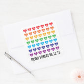 Orlando Sterke One Pulse 49 Harten Regenboog Vierkante Sticker (Envelop)