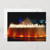 Orlando Theme Park Fountain verlicht 's nachts Briefkaart (Voorkant / Achterkant)