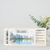 Orlando Trip Boarding Pass Ticket Kaart (Staand voorkant)