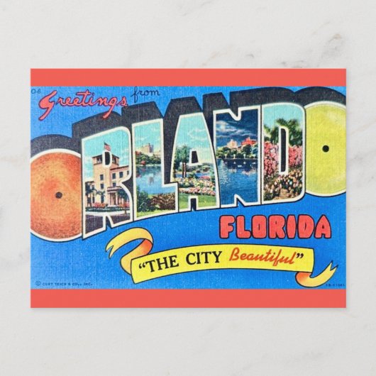 Orlando Vintage Wenskaart Briefkaart (Voorkant)