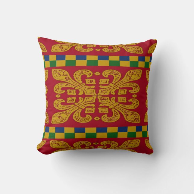 Orleans fleur De Lis, Red en Gold Kussen (Voorkant)