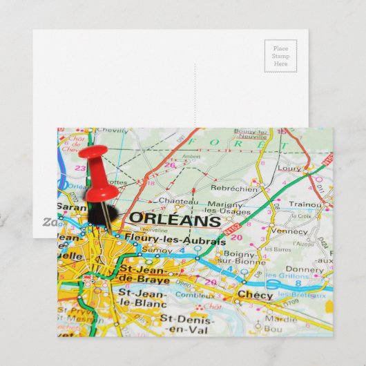 Orleans, Frankrijk Briefkaart (Voorkant / Achterkant)