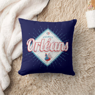 Orleans Loiret Frankrijk Retro Rooster Vintage Kussen