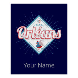 Orleans Loiret Frankrijk Retro Rooster Vintage Perfect Poster