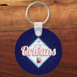 Orleans Loiret Frankrijk Retro Rooster Vintage Sleutelhanger