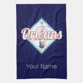 Orleans Loiret Frankrijk Retro Rooster Vintage Theedoek