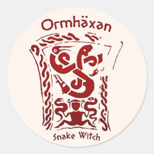 Ormhäxan Snake Heks Rune Ronde Sticker