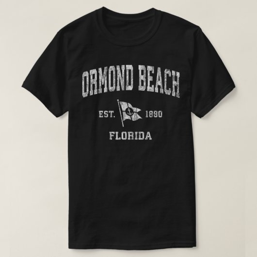 Ormond Beach FL  nautische bootankervlag T-shirt (Design voorkant)