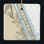 Ormond Beach Florida Chart Keramisch Ornament<br><div class="desc">Ormond Beach Florida kerstversiering gemaakt met NOAA-kaart.</div>