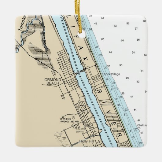 Ormond Beach Florida Chart Keramisch Ornament (Voorkant)