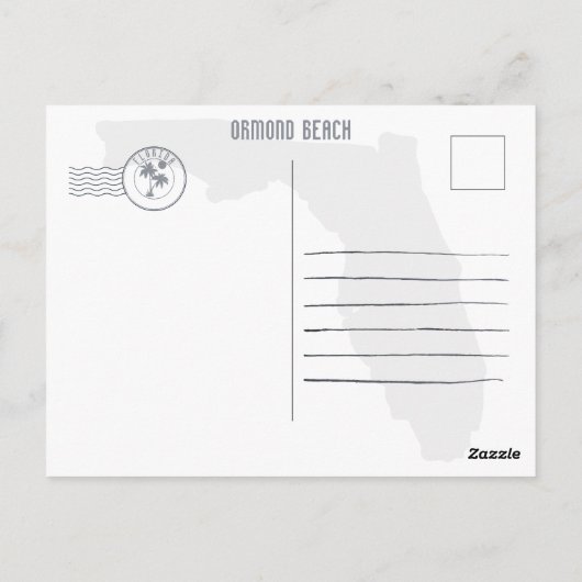 Ormond Beach Florida Retro Sunset Souvenir 60s Briefkaart (Achterkant)