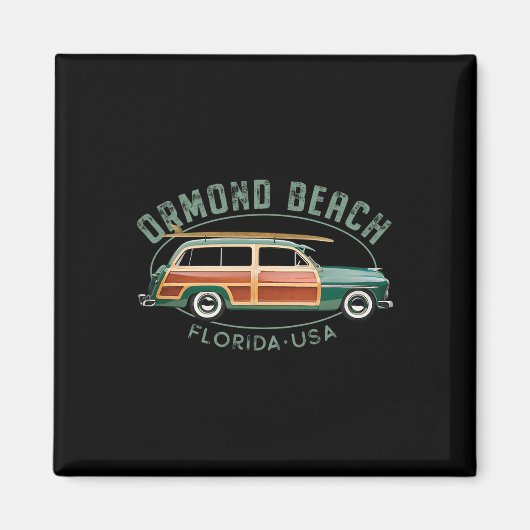 Ormond Beach Florida Vintage Surfen Magneet (Voorkant)