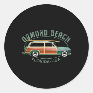 Ormond Beach Florida Vintage Surfen Ronde Sticker