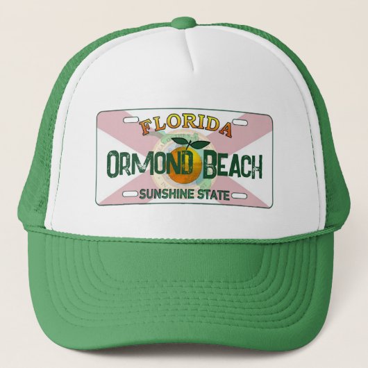Ormond Beach Florida vlag licentie bord pet (Voorkant)